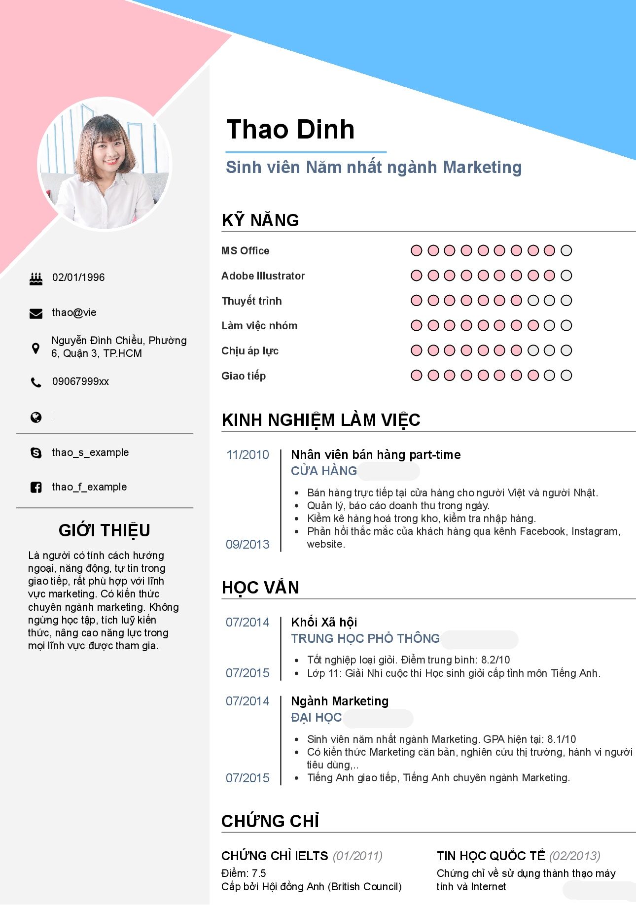 Mẫu CV online