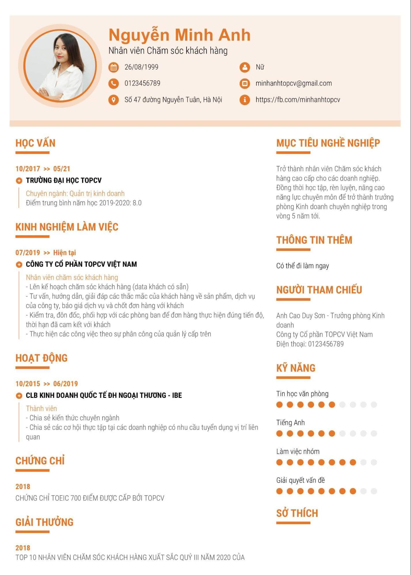 Mẫu CV online