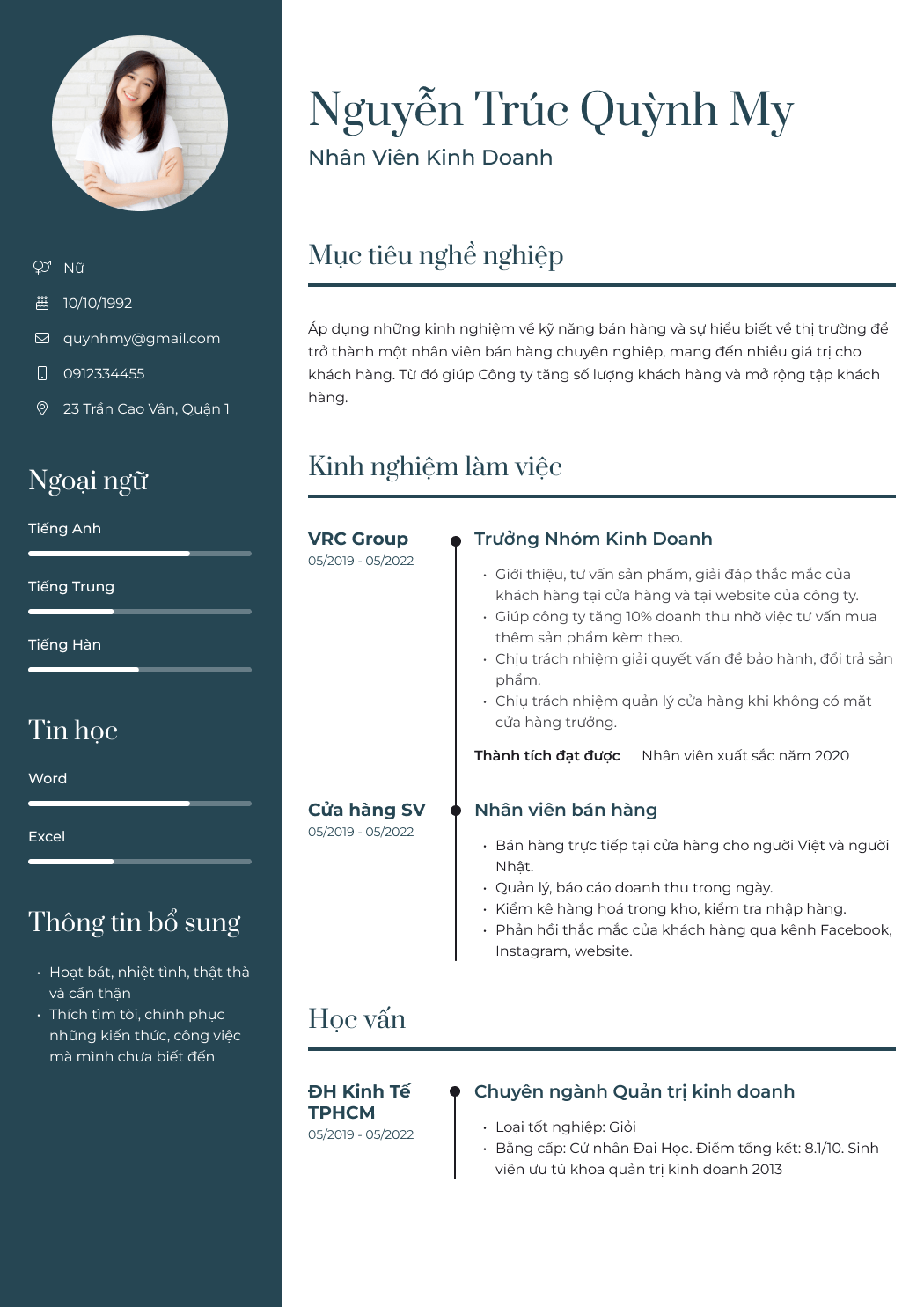 Mẫu CV online
