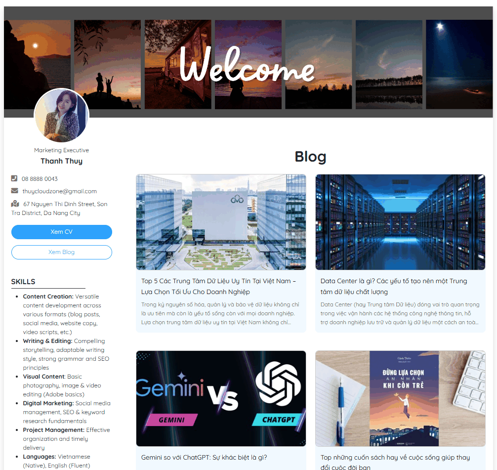 Hướng dẫn tạo Website Blog miễn phí cùng CV & Blog