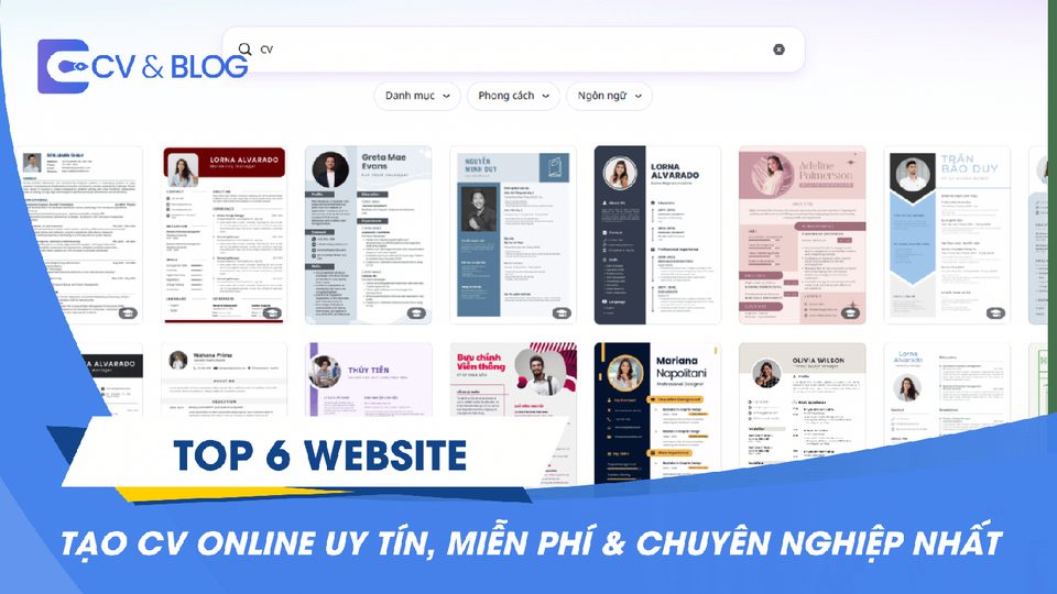 Top 6 Website Tạo CV Online Uy Tín, Miễn Phí & Chuyên Nghiệp Nhất